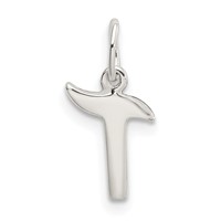 Sterling Silver Letter T Initial Charm view 3