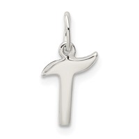 Sterling Silver Letter T Initial Charm view 1