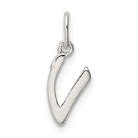 Sterling Silver Letter V Initial Charm view 3