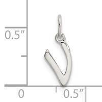 Sterling Silver Letter V Initial Charm view 4