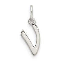 Sterling Silver Letter V Initial Charm view 1