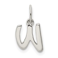 Sterling Silver Letter W Initial Charm view 3