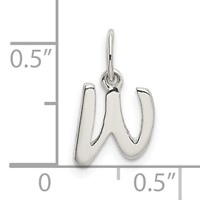 Sterling Silver Letter W Initial Charm view 4
