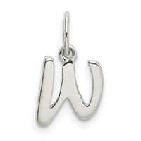 Sterling Silver Letter W Initial Charm view 1
