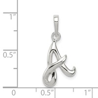 Sterling Silver Letter a Initial Pendant view 3