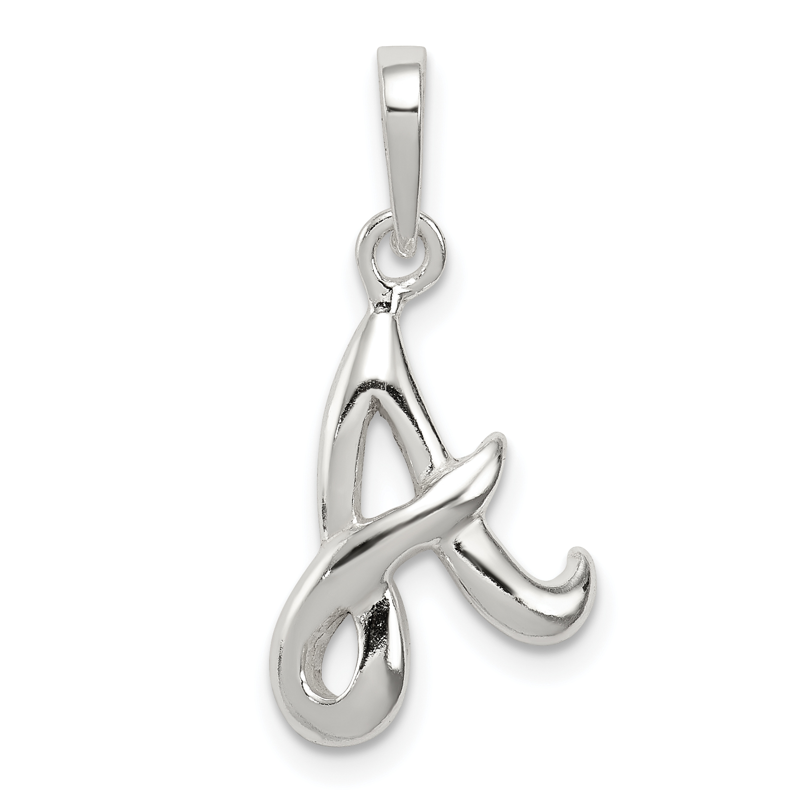 Sterling Silver Letter A Initial Pendant (QC6512A)