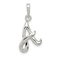 Sterling Silver Letter a Initial Pendant view 1