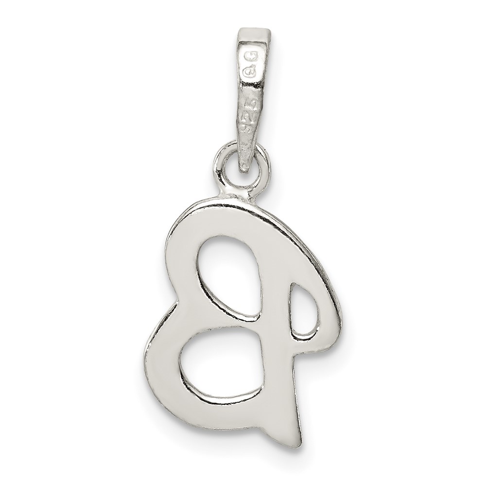 Sterling Silver Letter B Initial Pendant (QC6512B)