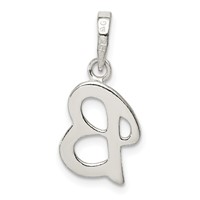 Sterling Silver Letter B Initial Pendant view 4