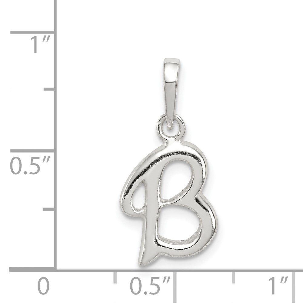 Sterling Silver Letter B Initial Pendant (QC6512B)