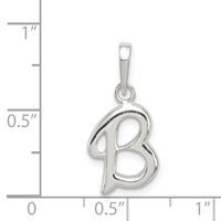 Sterling Silver Letter B Initial Pendant view 3