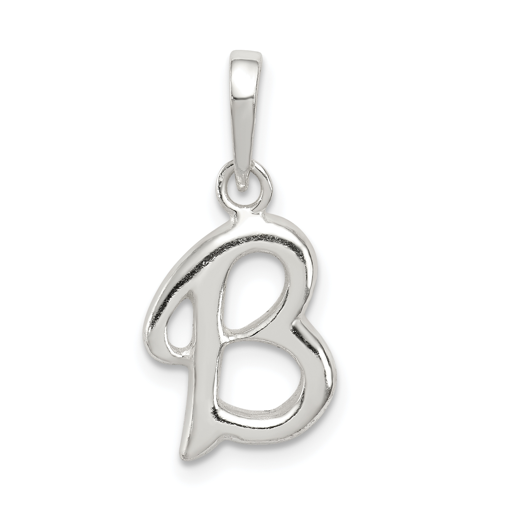 Sterling Silver Letter B Initial Pendant (QC6512B)