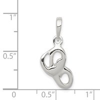 Sterling Silver Letter C Initial Pendant view 3
