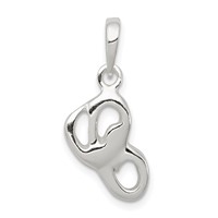 Sterling Silver Letter C Initial Pendant view 1