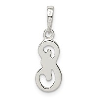 Sterling Silver Letter E Initial Pendant view 4