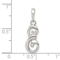 Sterling Silver Letter E Initial Pendant view 3