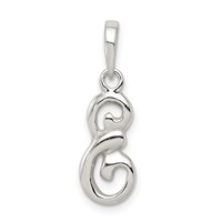 Sterling Silver Letter E Initial Pendant view 1