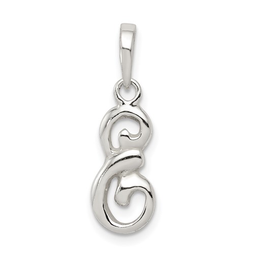 Sterling Silver Letter E Initial Pendant