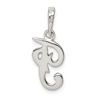 Sterling Silver Letter F Initial Pendant view 4