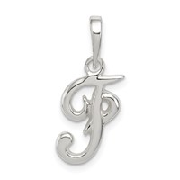 Sterling Silver Letter F Initial Pendant view 1