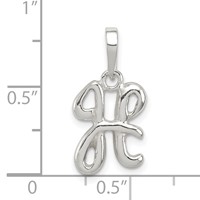 Sterling Silver Letter H Initial Pendant view 3