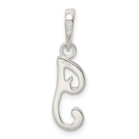 Sterling Silver Letter I Initial Pendant view 4