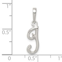 Sterling Silver Letter I Initial Pendant view 3