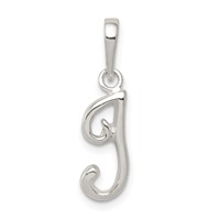 Sterling Silver Letter I Initial Pendant view 1