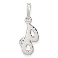Sterling Silver Letter J Initial Pendant view 4