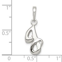 Sterling Silver Letter J Initial Pendant view 3