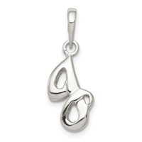 Sterling Silver Letter J Initial Pendant view 1