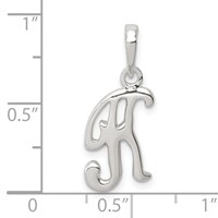 Sterling Silver Letter K Initial Pendant view 3