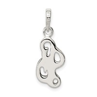 Sterling Silver Letter L Initial Pendant view 4
