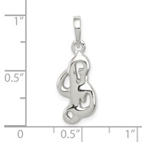 Sterling Silver Letter L Initial Pendant view 3