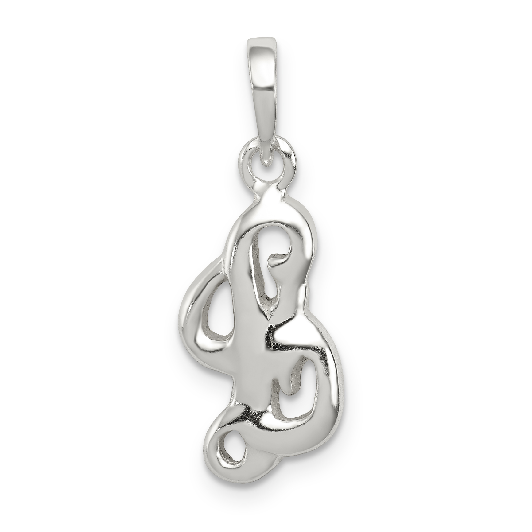 Sterling Silver Letter L Initial Pendant (QC6512L)