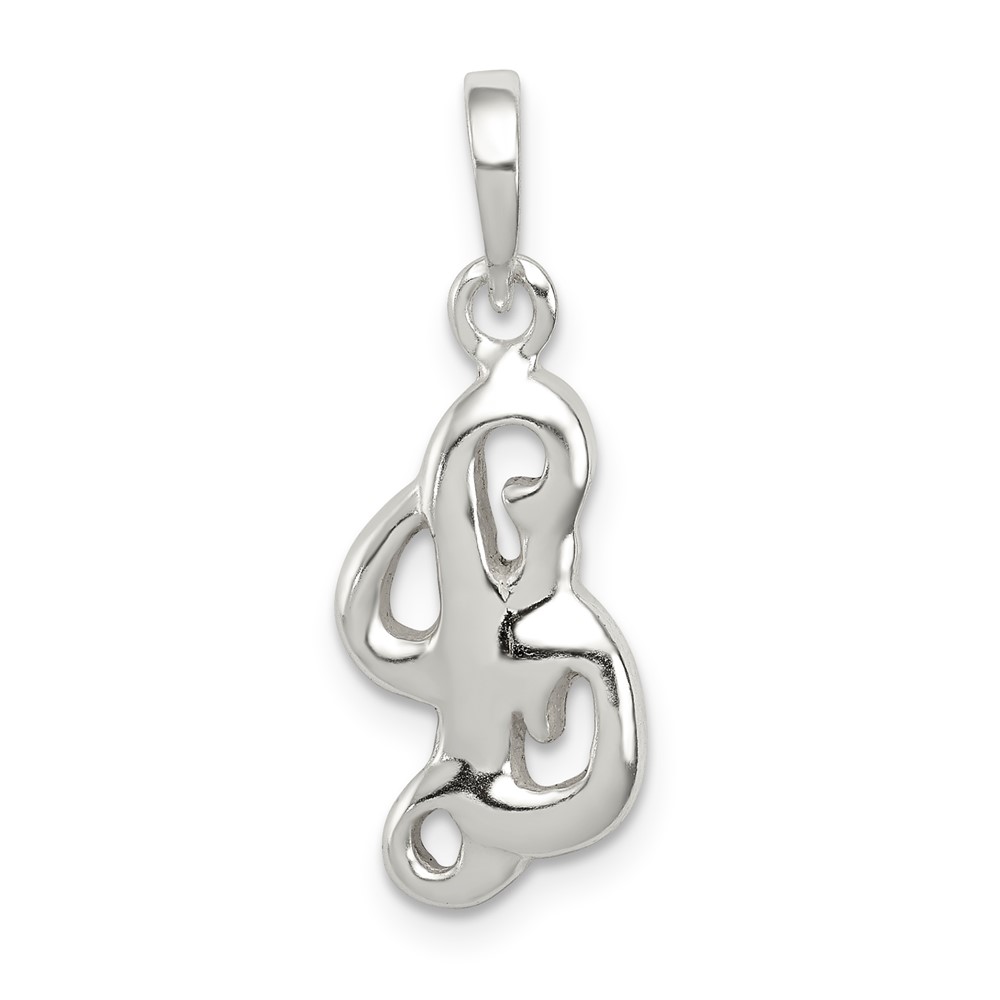 Sterling Silver Letter L Initial Pendant (QC6512L)