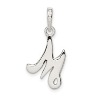 Sterling Silver Letter M Initial Pendant view 4