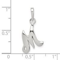 Sterling Silver Letter M Initial Pendant view 3