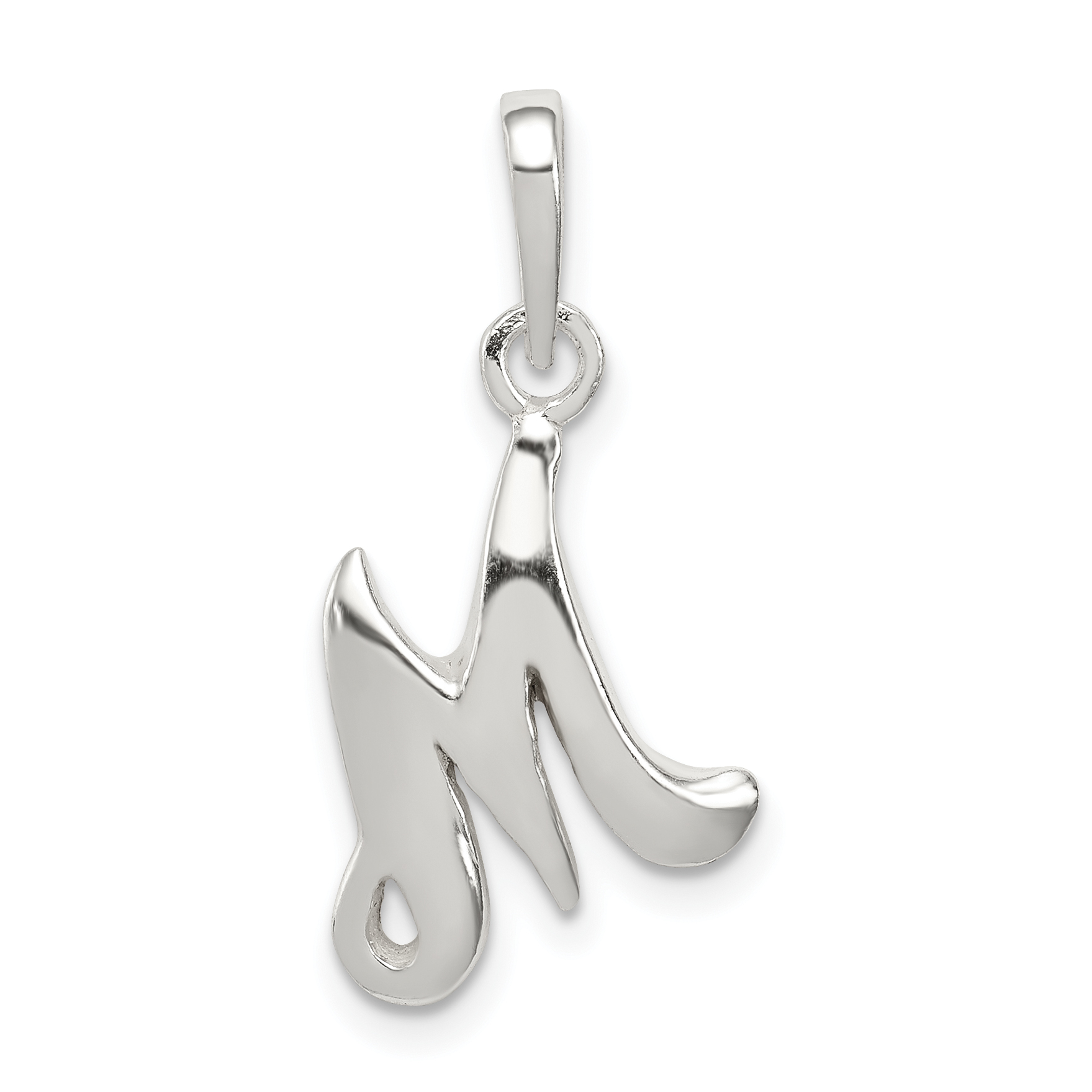 Sterling Silver Letter M Initial Pendant (QC6512M)