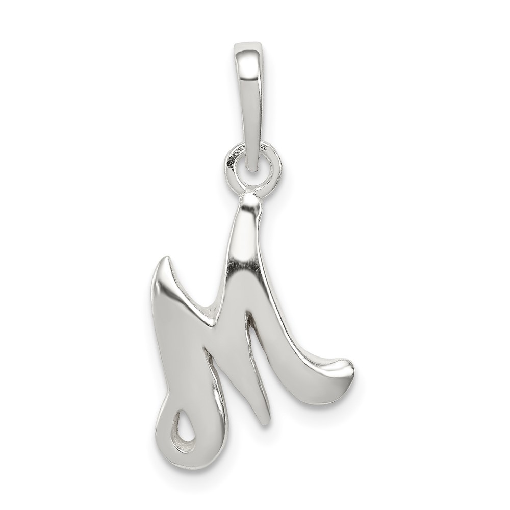 Sterling Silver Letter M Initial Pendant (QC6512M)