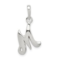 Sterling Silver Letter M Initial Pendant view 1