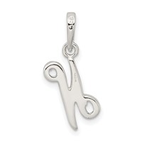 Sterling Silver Letter N Initial Pendant view 4