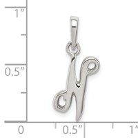 Sterling Silver Letter N Initial Pendant view 3