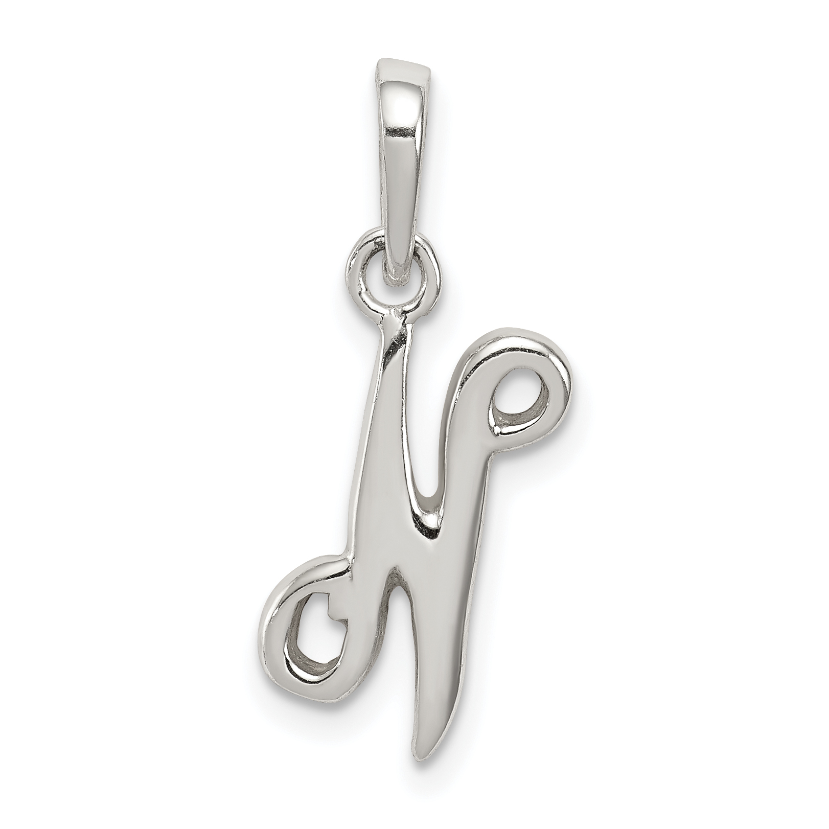 Sterling Silver Letter N Initial Pendant (QC6512N)