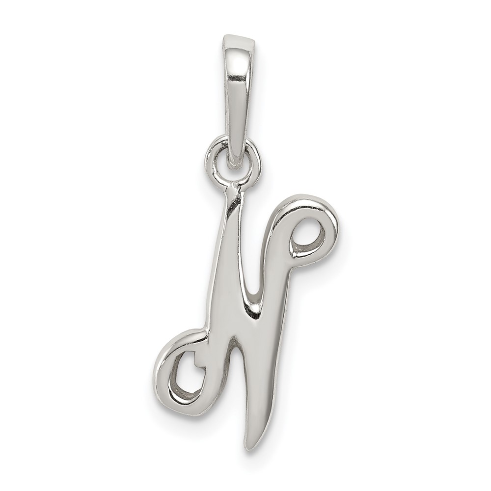 Sterling Silver Letter N Initial Pendant (QC6512N)