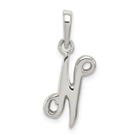 Sterling Silver Letter N Initial Pendant view 1