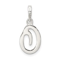 Sterling Silver Letter O Initial Pendant view 4