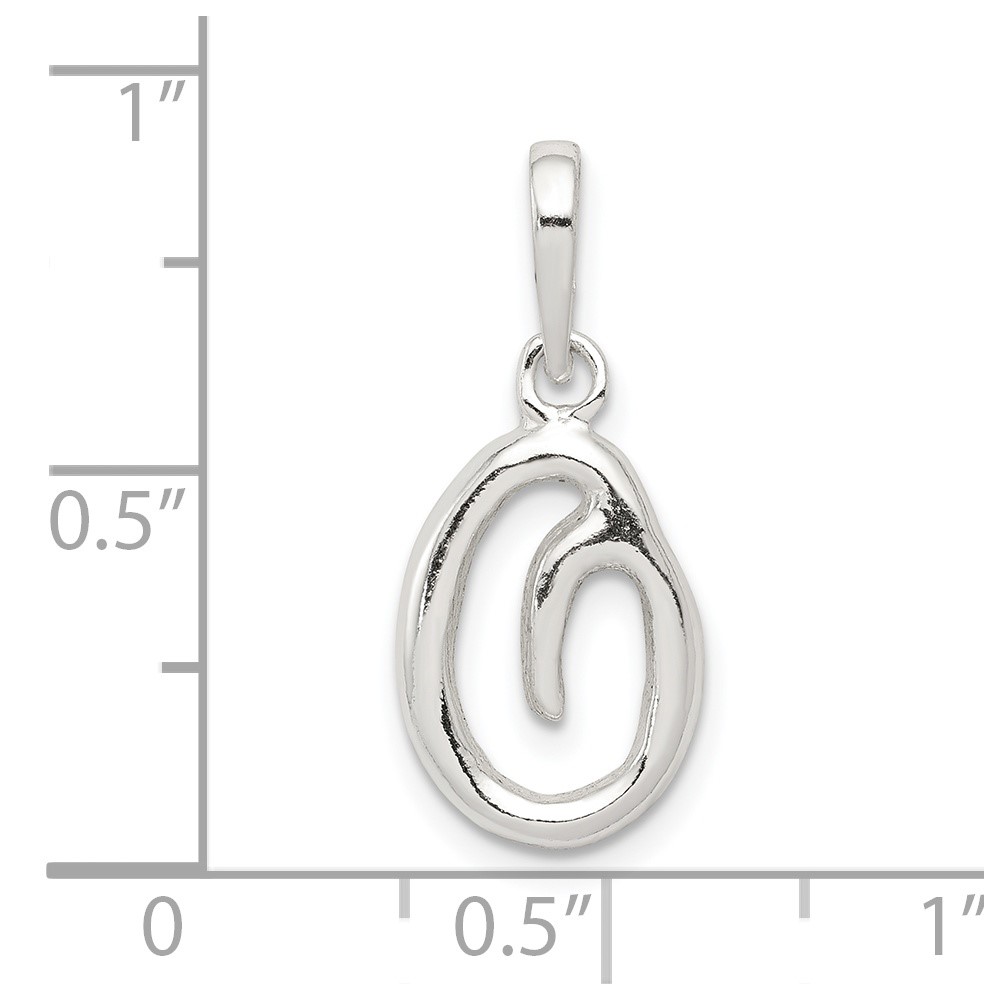 Sterling Silver Letter O Initial Pendant (QC6512O)