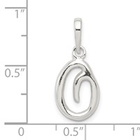 Sterling Silver Letter O Initial Pendant view 3