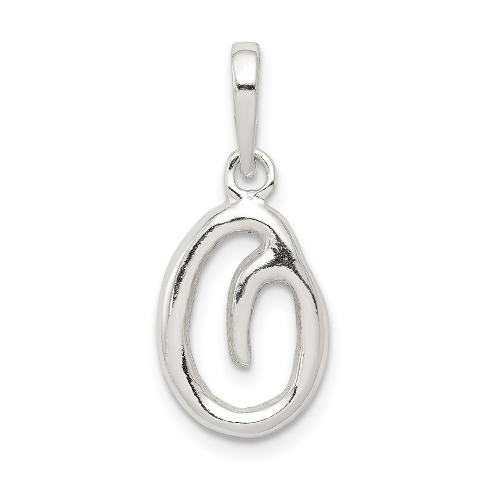 Sterling Silver Letter O Initial Pendant (QC6512O)